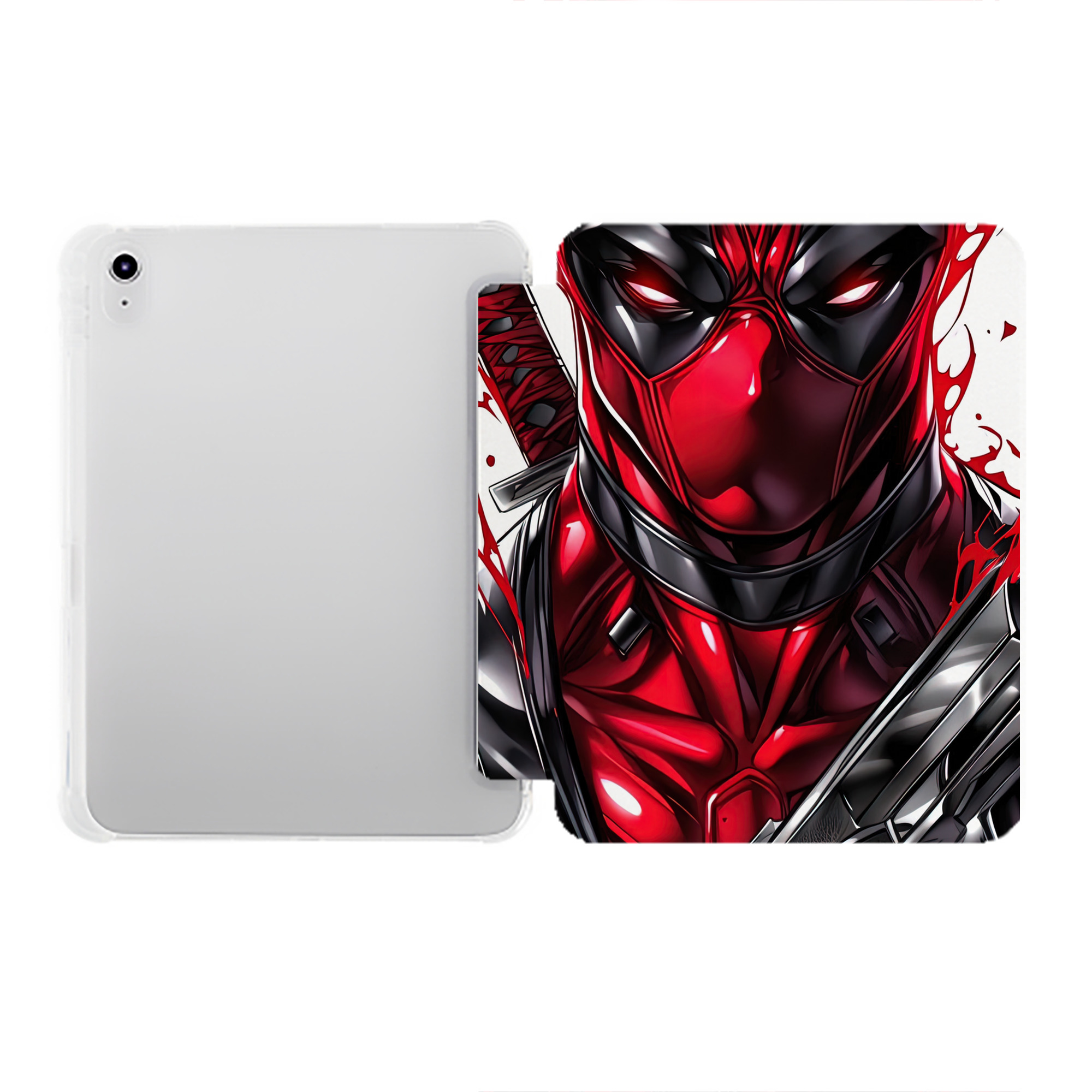 （画像用） Deadpool デッドプール IPad ケース ペン収納付き 三つ折りスタンド PUレザー×シリコン 対応機種9.5/10.5/10.9インチ